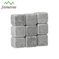 9 Pcs Per Set Engraved Grey Lava Wine Stone For Bar Accessories